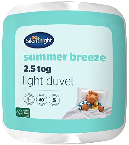 Silentnight Summer Breeze 2.5 Tog Double Duvet - Lightweight Low Tog Summer Duvet Quilt Ideal for Warm Nights and Hot Sleepers - Hypoallergenic and Machine Washable - Double - 200x200cm