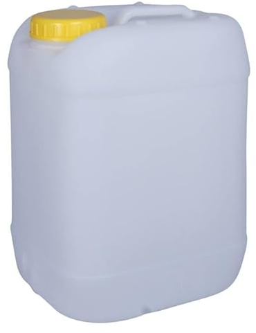 Bidón de 20 litros con gran apertura, bidón de camping, bidón para agua y alimentos, DIN96-20 litros, plástico (HDPE), sin BPA, Naturell