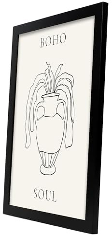 Nacnic Vase boho amphore Feuille. Dans VSE FLORAL Affiche. Tableaux décoratifs esthétiques pour votre salon, chambre, maison Tailles A3 avec des cadres noirs