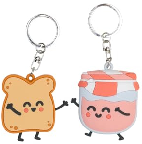 Mr. Wonderful - Lot de 2 porte-clés - Pain et confiture, multicolore, lot de 2 porte-clés - Pain et confiture