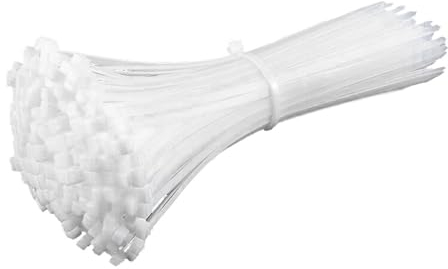 Kabelschlauch Schwarz Kunststoff-Nylon-Kabelbinder, 50 Stück, weißer Befestigungsring, Schlaufe, Drahtwickel-Kabelbinder, Reißverschluss mit selbstsicherndem Nylon-Kabelbinder (Color : 5x300 50pcs)