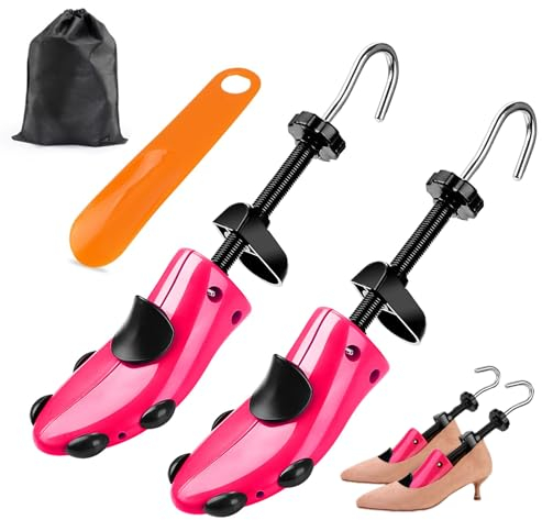 MetalNuts Stretcher-Adjustable-Drawstring Shoe Stretcher - 4-Way Shoe Expander & Widener, Shoe Tree Extender for Wide Feet, Trainer Stretcher with Shoe Horn, Shoe Stretchers for Women and Men, S