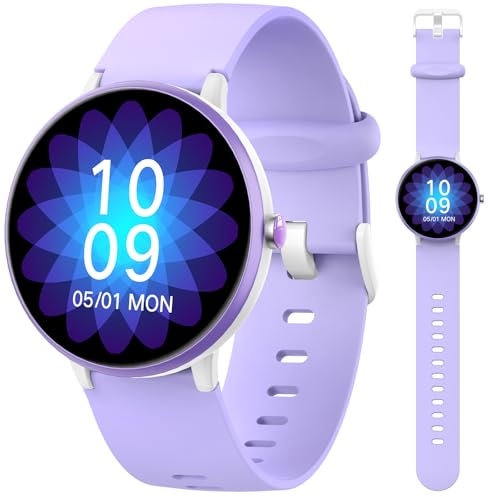 Smartwatch Kinder Jungen Mädchen, Aktivitäts Tracker Uhr IP68 wasserdichte, 19 Sportmodi, Herzfrequenz Schlafmonitor, Schrittzähler, Kindergeschenke für Teenager ab 5 Jahren (Lila)