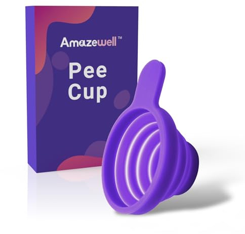 Amazewell Urine Cups for Ovulation & Pregnancy Tests: Reusable & Collapsible Pee Cups for Home Fertility Testing | Easy to Use & Clean (1PCS)