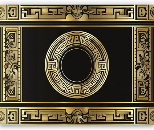 Wallpaper 400 x 280 cm Non-Woven Premium Art Print Fleece Wall Mural Decoration Luxury Sinuous Conformity Bedroom Home Poster Decoration Gold and Black