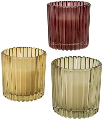 Doni Bomboniere Velas cilíndricas de cristal a rayas para comunión, confirmación, boda, aniversario artístico, ideas de regalo completas originales baratas