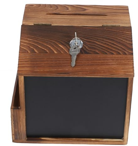 LIFKICH Wandmontierte Holz-vorschlagsbox Mit Schloss Kommentarbox Mit Tafel Für Spenden Abstimmungen Und Vorschläge Installieren Vielseitig Einsetzbar Inklusive Montageschrauben