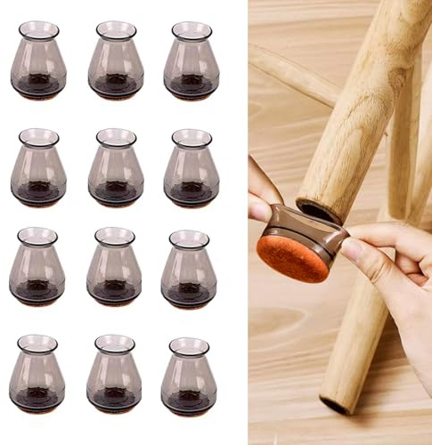 16 PCS Silicone Chair Leg Caps，Silicone Chair Leg Protectors with Felt Pads，Stool Leg Protection Caps for Protecting Floors from Scratches（1.5cm-2.5cm）