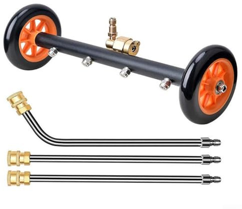 TRELVEX Hochdruck-Fahrwerkswaschsystem mit Doppelfunktion, Hochdruckreiniger, Unterbodenreiniger, Wasserbürste, 16 Zoll, Doppelzweck-Oberflächenreiniger, 4000 Psi