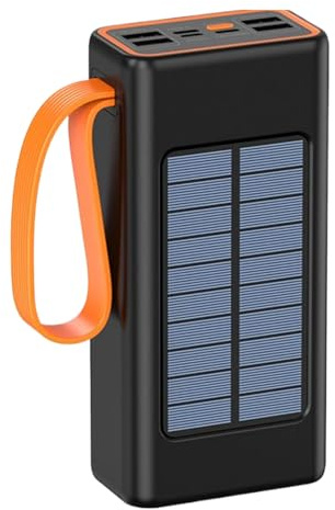 Caricatore solare Power Bank - Ricarica rapida con luce da campeggio |Banca di energia solare con cavo incorporato - Caricatore portatile | Mini power bank | Banca di energia solare | Banca di potere