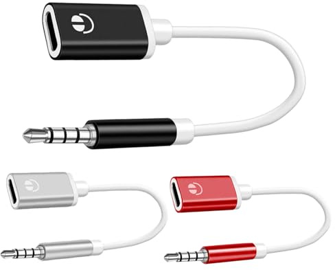 Generisch 3,5-mm-Stecker auf Typ-C-Buchse, 3Pc Typ-C-Konverter-Kopfhörer-Adapter, USB C Buchse Flachkopf Auf Klinke Kabel, 3.5mm Audio Adapter Aux Kabel Kompatibel Mit Kopfhörer, Home/Car Stereos