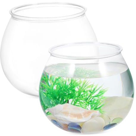 SUPVOX 2 pezzi Ciotole Trasparenti per Acquari Desktop Plastica Premium Vasetti Decorativi per Piante Idroponiche Ufficio e Casa