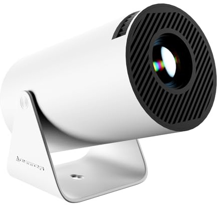 Mini Proyector 1080P HD WiFi 6 Bluetooth 5.0 Android 11.0 180° Giratorio Auto Keystone (Blanco)
