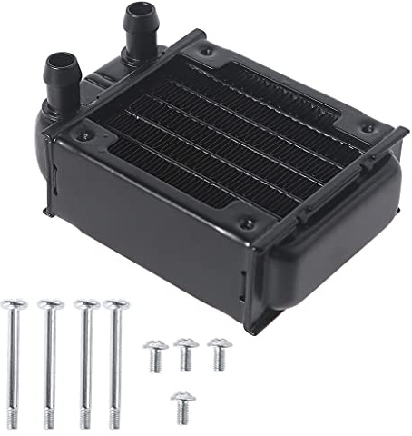 6-Rohr-Aluminium-Wärmetauscher, Heizkörper für PC, CPU, CO2, Wasser, Kühl, Computer, G1/4 Zoll mit Schlauch