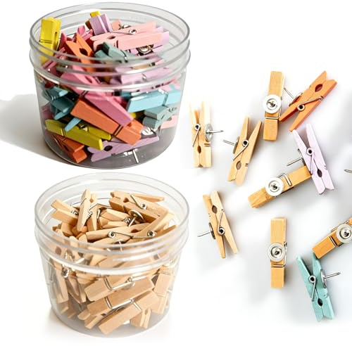 100 Pezzi Puntine per Lavagna Sughero con Mollette, Puntine per Legno per Lavagna Sughero, Appunti, Foto, Calendario