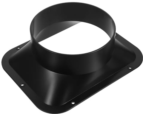 HONITANO Bocchetta Flangiata Rettangolare ABS Nera 14 CM Connettore Rapido per Tubi Aria Compressa Condotto Quadrato per Ventilatori e Raccolta Polvere Uso Industriale