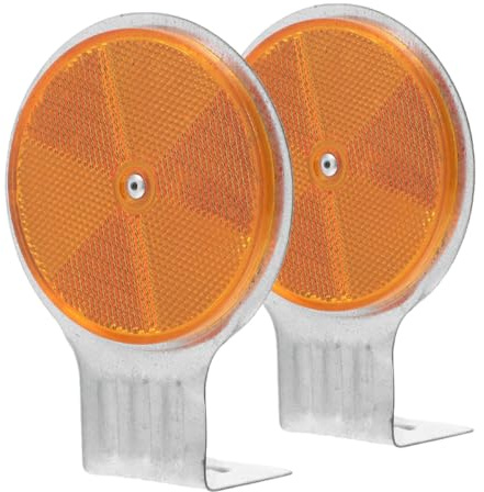 SHINEOFI Lot de 2 Balises Réfléchissantes en Plastique Jaune Panneaux de Signalisation Routière Extérieurs Réflecteurs Visibles pour Allées de Garage et Autoroutes Balises Robustes pour