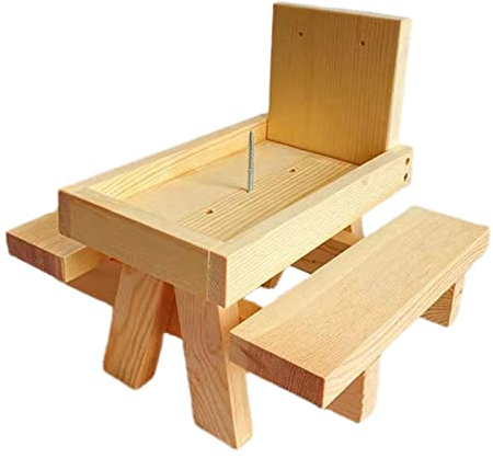 Dispenser di mangime per scoiattoli in legno, per esterni, tavolo da picnic a strisce, per panchina, mangiatoia per la casa, per il giardino, picnic, con vassoio e ombrello per recinzione