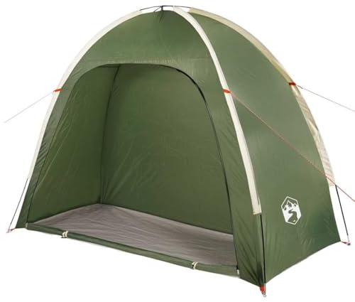 Beistellzelt wasserdicht grün aus Polyester mit PU-Beschichtung für Camping – viel Stauraum für Kleidung und Schuhe, einfacher Aufbau mit Glasfaserstangen, Leichter Zugang