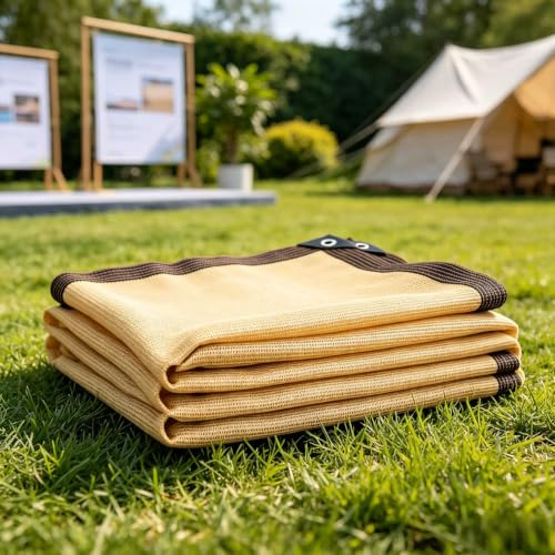 Malla Sombra Exterior 130 x 330 cm con Ojales 85% Protección Solar Toldo Vela de Sombra Transpirable, Resistencia Desgarro para Flores, Patio, Balcón, Plantas, Gallinero, Amarillo