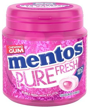 Gomma da masticare | Mentos | Gum Pure Fresh Bubble Gum 50 pezzi | Peso totale 100 grammi