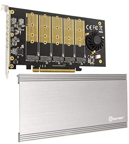 IO Crest 5 Slot M.2 B-Key SATA Base PCI-E 3.0 x2 Bandwidth Non-Raid Controller Card Require x16 Slot