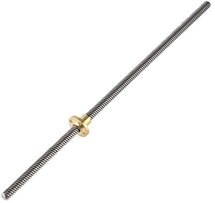 Zubehör für 3D-Drucker, T8 Spindel, Trapezgewindel, Bleischraube + Mutter T8, 2 mm, Schraubdraht 8 mm, Edelstahl, für Schrittmotor (330 mm)