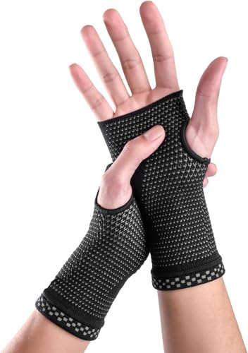 ABYON Handgelenkbandage Kompressive Handgelenk Bandagen 2 Stück für Links und Rechtshänder Arthritis, Sehnenentzündung, Verstauchung, Sportschutz für Männer Frauen (Schwarz, S)