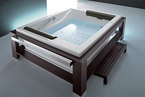 Arredobagnoecucine Badewanne, mit Kopfkissen - Acryl, Europäisch, Gebürstet, Freistehend, Rechteckig