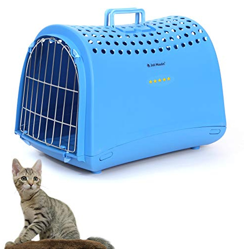 Transportbox Katzen Welpen 40 x 50 cm Hellblau | nachhaltig 100% Recycling Kunststoff oder Non-Toxid Material umweltverträglicher Kunststoff | 100% recycelbar Der Umwelt zuliebe