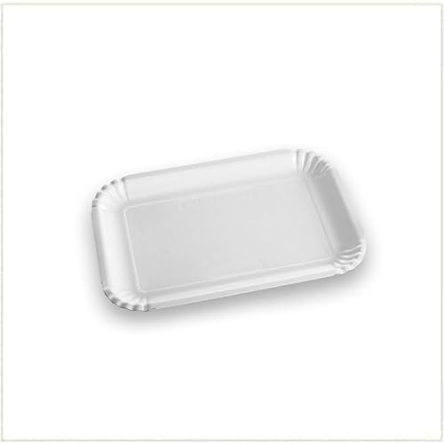 VIRSUS 100 Vassoi di Cartone POLITENATA per Pasticceria - Formato 23,5x17 cm Misura 3 - Vassoi rettangolari monouso Utilizzabili per servire Dolci, pasticcini, Torte, 5CFx20PZ