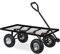 Relaxdays Carretto da Giardino, Carrello a Mano da Trasporto, HLP: 34,5x51x96 cm, Superficie Aperta, Fino a 200 kg, Nero, Acciaio