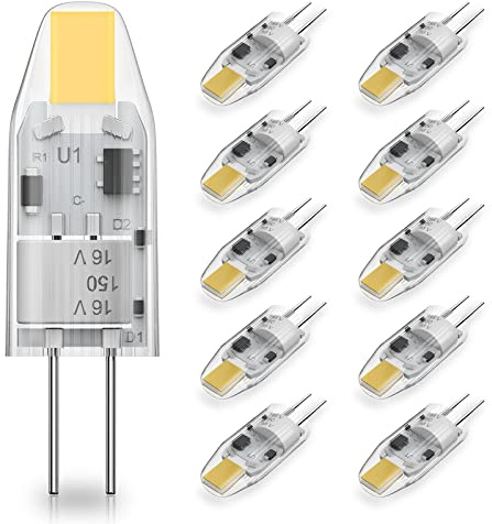 RuLEDne G4 LED Leuchtmittel 1W - 1.5W LED Lampe 120 Lumen 4000K Neutralweiß LED Lampen, AC/DC 12V G4 Mini Birne Leuchtmittel Entspricht 10W 15W Halogenbulb Nicht Dimmbar Kein Flackern 10er Pack