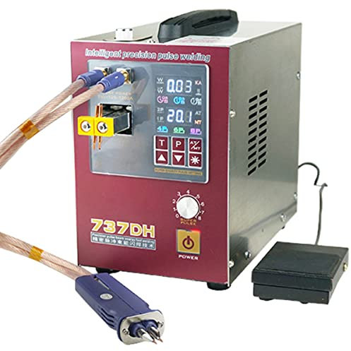 Saldatura a Punti a induzione Saldatrice a Punti Portatile Saldatrice a Punti a impulsi 737DH 18650 Saldatrice a Batteria con Strisce di Nichel 0,35 mm Funzione di Ritardo Intelligente Inte