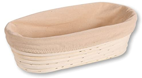 KESPER | Cestino da lievitazione, materiale: rattan, fodera in tessuto (rimovibile), dimensioni: 28 x 15 x 8 cm, colore: naturale | 19632