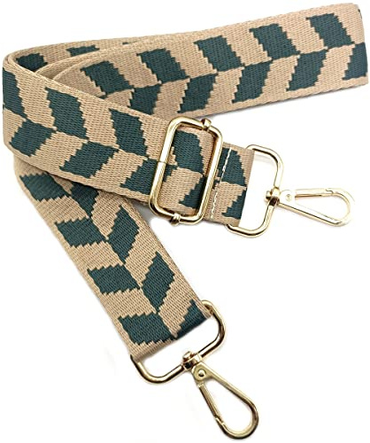 Verstellbarer Schultergurt Taschengurt Khaki und Schwarz, Taschengurte zum Wechseln, Taschengurt Breit mit Karabiner Gold, 80-130 cm Tragegurt Tasche für Damen Schulterriemen, Handtasche, 3.8cm, *3