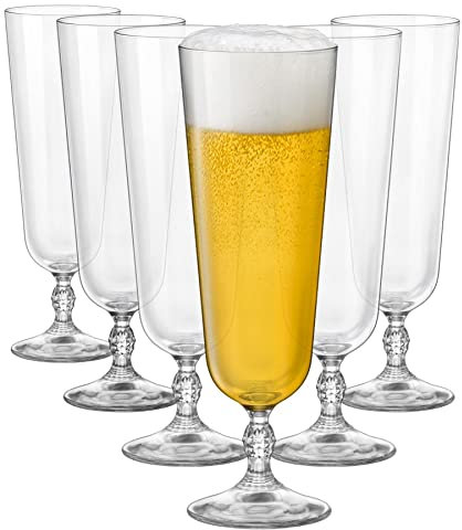 BORMIOLI ROCCO Lot de 6 Verres à Bière Bartender, 40.5 Clinte Bière Artisanale Ale Cidre Pilsner Grand Tulipe Ensemble de Verres à Boire avec Tige