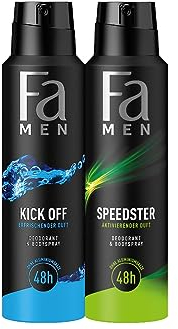 Fa Deodorant & Bodyspray Kick Off, 1x 150ml & Fa Men Deodorant & Bodyspray Speedster, 1x 150ml