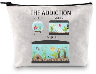PLITI Aquarium-Liebhaber, Geschenk für Aquaristen, Geschenk, lustiges Fischglas, Reißverschluss-Tasche für Fischsammler, Woche 123 Bagu, modisch