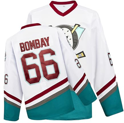 Mighty Ducks Jersey film ishockeytröja S-XXL Charlie Conway #96 Adam Banks #99 90S Hip Hop kläder för fest, #66 vit, M