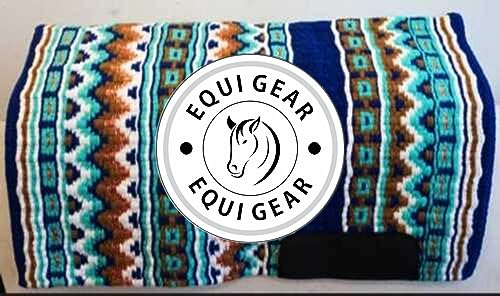 EQUIGEAR Western Show Horse Satteldecke aus neuseeländischer Wolle, Western-Design, handgefertigte Satteldecke, Wollpolster, Sensor Flex (Anpassung möglich), WZ34 (34x36)