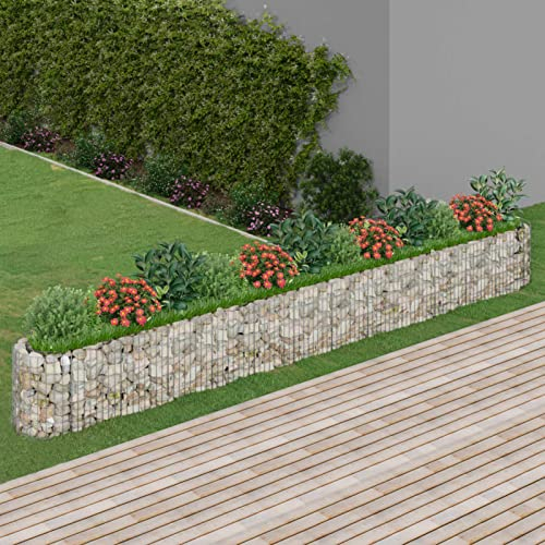 ARKEM Arriate de gaviones de Hierro galvanizado 470x50x50 cm Jardineras para Nichos Cementerio