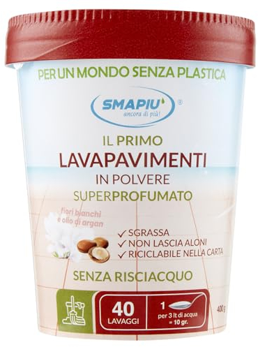 SMAPIU' LAVAPAVIMENTI IN POLVERE FIORI BIANCHI E ARGAN BARATTOLO 400 G