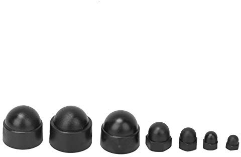 Nylon-Kunststoff-Sechskantmutter-Abdeckung, Schraubenschutzkappen-Set, Hardware-Befestigungselemente, M4, M5, M6, M8, M10, M12, 145 Stück, Schwarz