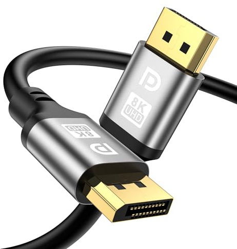 jojobnj DisplayPort Cable 10M, DP Cable 2.1, 32.4Gbps High-Speed, DP to DP Support 16K@60Hz, 8K@60Hz, 4K@144Hz, HBR3 32.4Gbps, HDR, G-Sync & FreeSync Display Lead for Laptop Gaming Monitor PC TV