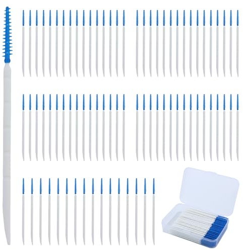 Zahnstocher, Zahnseide-Sticks, Zahnstocher, Interdentalbürsten, Doppelnutzung, Interdentalbürsten, Silikon-Zahnseide-Plektren, Interdentalbürste, Zahnstocher, Zahnbürste für Zahnspangen,