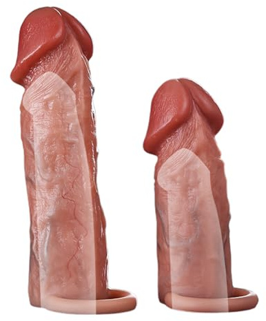 Yasexx 2-GrößEn Silikon Realistische Hohle Penisabdeckung Mit Kugelring Und Echte Vene Verdickte FüR MäNner Sexspielzeuge PenisvergrößErung EffektivitäTssteigerung(s)