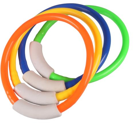 Vaguelly Anelli da Immersione per Ragazzo Ragazza Colorati 4 Pezzi, Giocattoli Subacquei per Nuoto e Addestramento, Anello di Presa per Immersioni in Piscina, Accessori per Salti e Giochi Acquatici