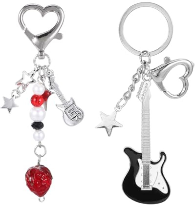 2 Stück Schlüsselanhänger Aesthetic, Schlüsselanhänger Y2K Aesthetic Accessoires, Y2K Accessoires Keychain Aesthetic, Knutschfleck Emo Accessoires Geeignet für Herren und Damen als Metall Anhänger