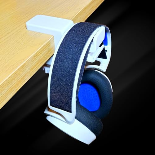Headphone Holder Desk Clamp - Universal Hook Mount, Gaming Headset Stand, Adjustable Earphone Clip, Space Saving Clamp for Sony, Beats, HyperX, Sennheiser, Bose (White)
